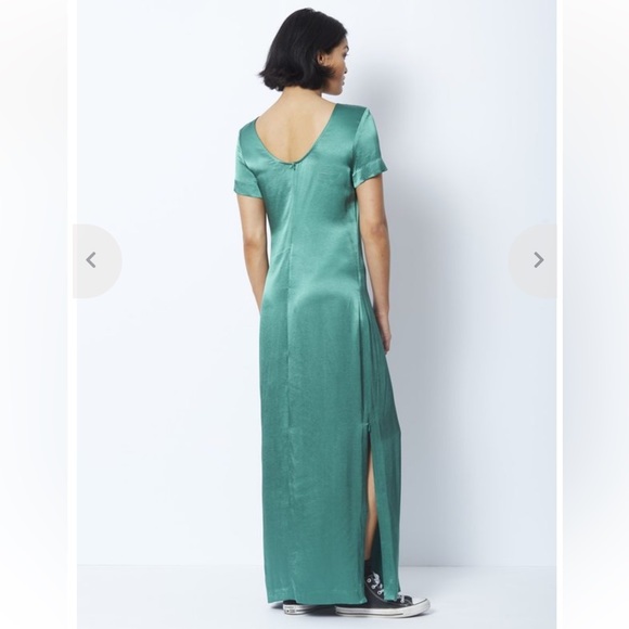 Staud Satin Green Maxi Dress - Picture 3 of 11
